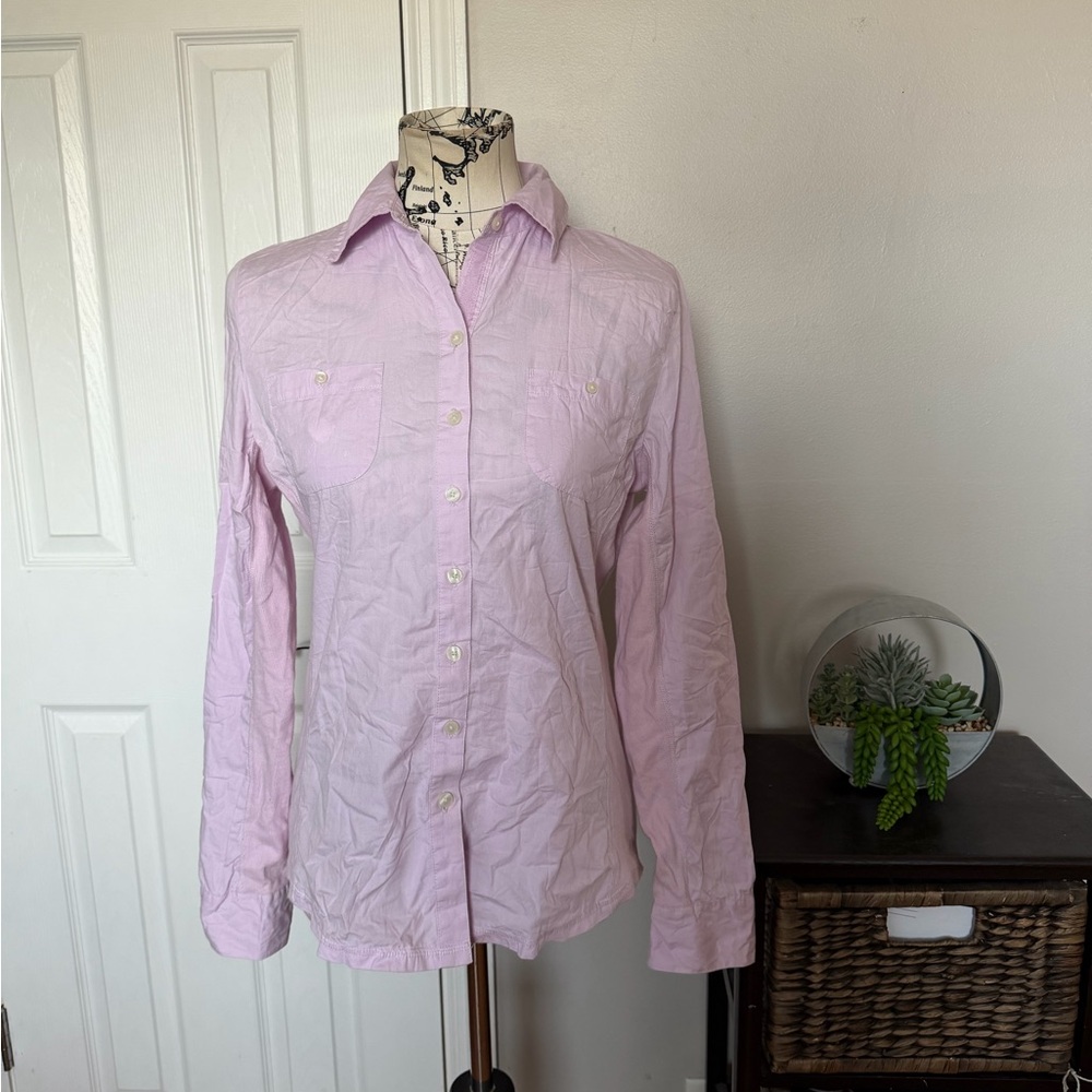 Converse Cotton Structured Fitted Pastel Lilac Button Down Perfect Shirt M lily